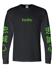 Load image into Gallery viewer, BLACK "LOYALTY" LONG SLEEVE T-SHIRT