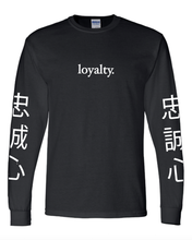 Load image into Gallery viewer, BLACK "LOYALTY" LONG SLEEVE T-SHIRT