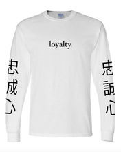 Load image into Gallery viewer, WHITE "LOYALTY" LONG SLEEVE T-SHIRT