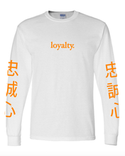 Load image into Gallery viewer, WHITE "LOYALTY" LONG SLEEVE T-SHIRT