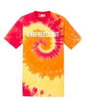 Load image into Gallery viewer, BLAZE RAINBOW TIE DYE "#NOFREECLOUT" T-SHIRT
