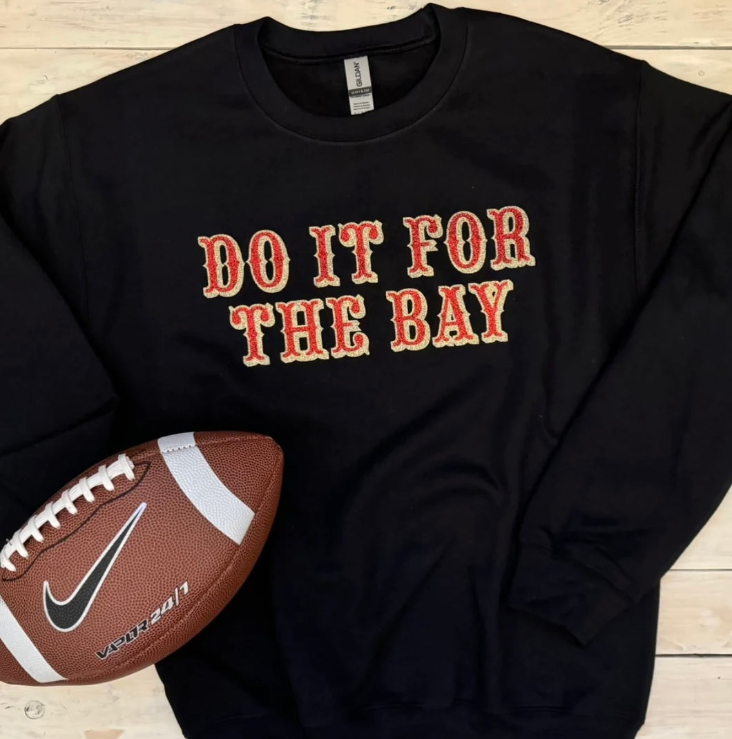 “DO IT FOR THE BAY” GLITTER RED & GOLD HOODIE/CREWNECK/T-SHIRT