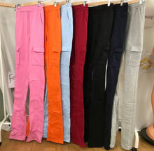 Load image into Gallery viewer, STACKED SWEATS WITH POCKETS - PICK YOUR COLOR