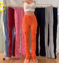 Load image into Gallery viewer, STACKED SWEATS WITH POCKETS - PICK YOUR COLOR