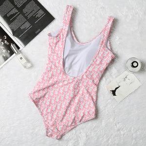 Pink D One Piece Bathing Suit