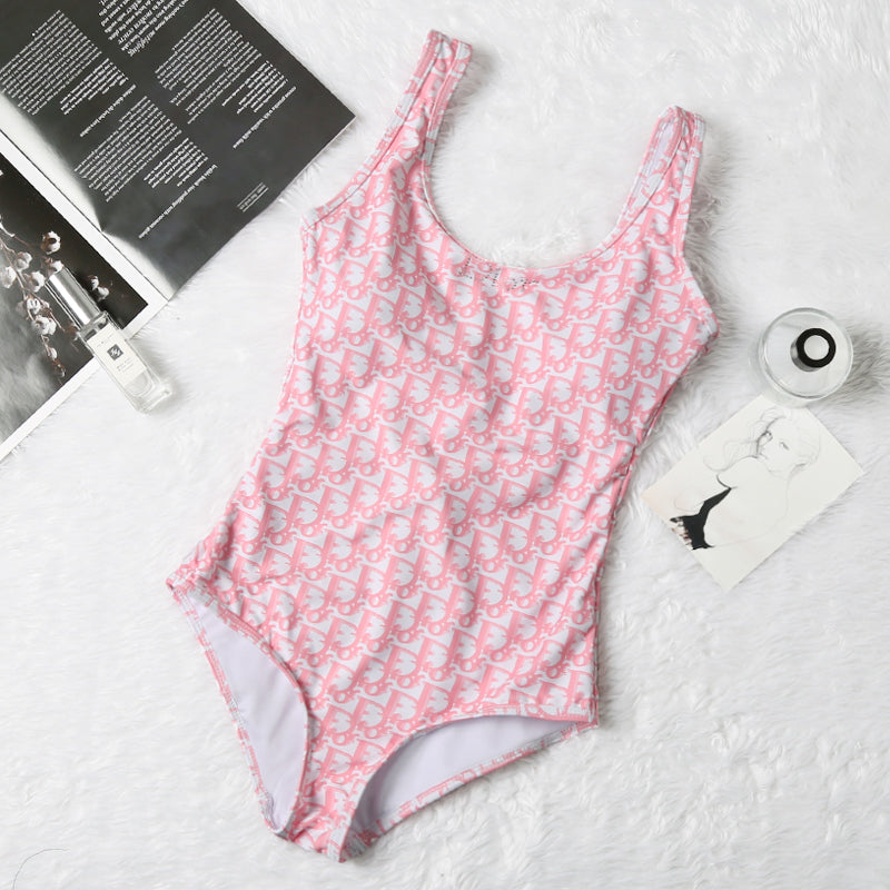 Pink D One Piece Bathing Suit