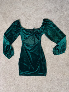 Green Velvet Dress from SHEIN - Small - Never Worn