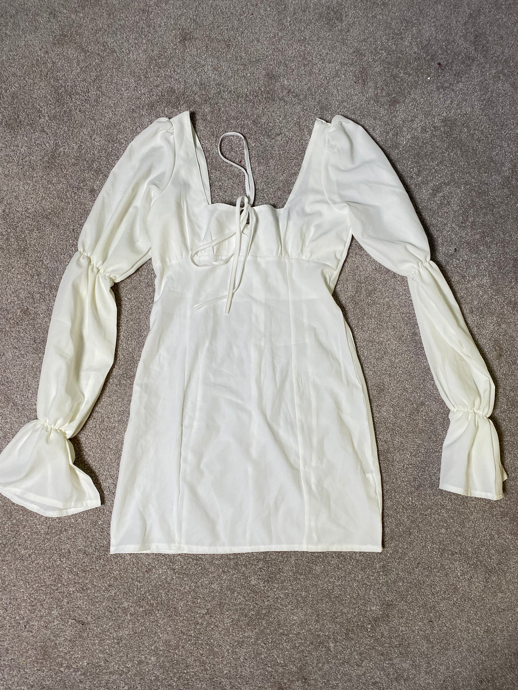 White Long Sleeve Dress - Small
