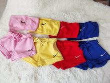 Load image into Gallery viewer, IN STOCK TUBE TOP 2PC NIKE SHORTS SET - YELLOW
