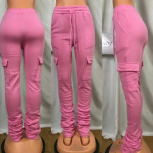 Load image into Gallery viewer, PINK STACKED SWEATS WITH POCKETS