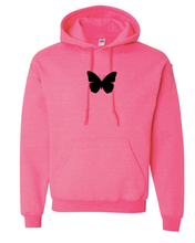 Load image into Gallery viewer, NEON PINK &quot;BUTTERFLY&quot; HOODIE
