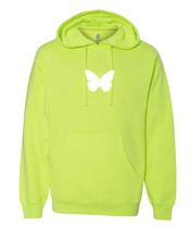 Load image into Gallery viewer, NEON GREEN &quot;BUTTERFLY&quot; HOODIE