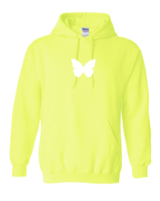 Load image into Gallery viewer, NEON YELLOW &quot;BUTTERFLY&quot; HOODIE