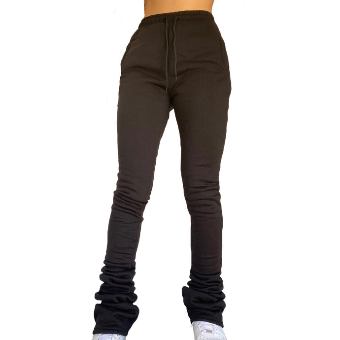 BLACK THICK STACKED SWEATS
