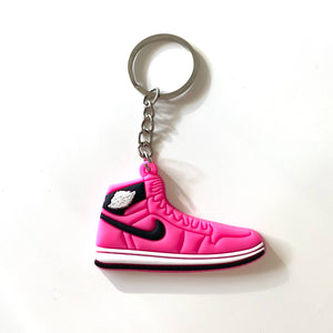 Pink, Black & White Shoe Keychain