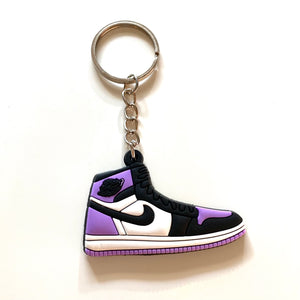 Purple, Black & White Shoe Keychain
