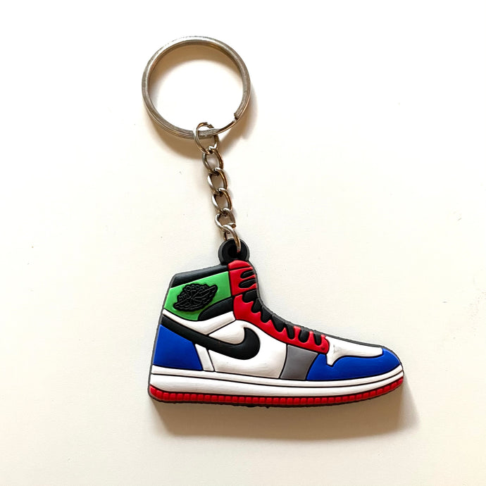 Green, Red, Blue, Black & White Shoe Keychain