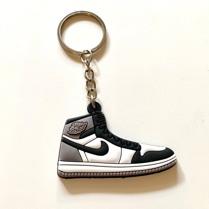 Gray, Black & White Shoe Keychain