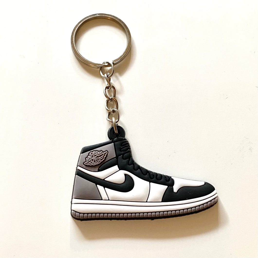 Gray, Black & White Shoe Keychain