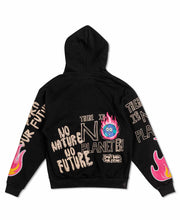 Load image into Gallery viewer, BLACK SAVE OUR PLANET CHENILE PATCH HOODIE