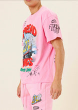 Load image into Gallery viewer, PINK FLYING SNEAKER DRAWING TEE