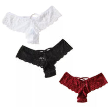 Load image into Gallery viewer, Lace Cross Thong - 3 options (Red, Black, White)