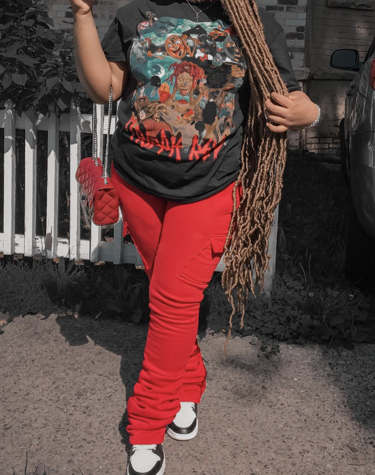 RED STACKED SWEATS WITH POCKETS Shop Sierra Sprague