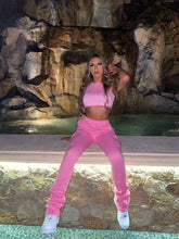 Load image into Gallery viewer, PINK STACKED SWEATS WITH POCKETS