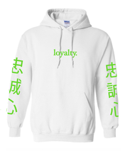 Load image into Gallery viewer, WHITE &quot;LOYALTY&quot; HOODIE