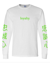 Load image into Gallery viewer, WHITE &quot;LOYALTY&quot; LONG SLEEVE T-SHIRT