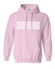 Load image into Gallery viewer, LIGHT PINK &quot;SUPPORT YOUR FRIENDS&quot; HOODIE