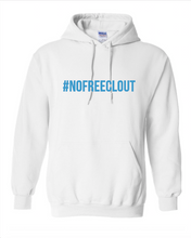 Load image into Gallery viewer, WHITE WITH NEON &quot;#NOFREECLOUT&quot; HOODIE