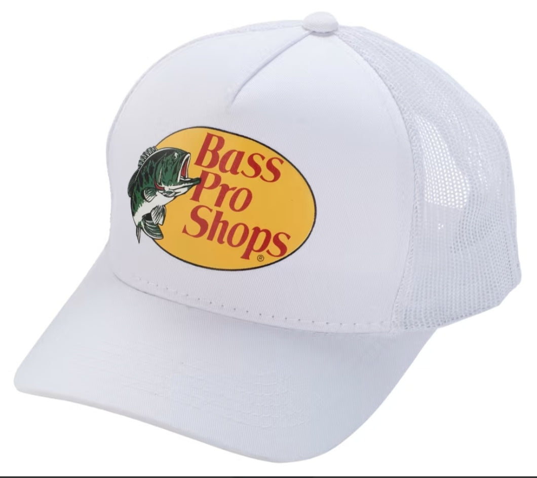 White Bass Pro Shops Mesh Trucker Hat – Shop Sierra Sprague