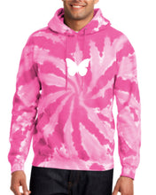 Load image into Gallery viewer, PINK TIE DYE &quot;BUTTERFLY&quot; HOODIE