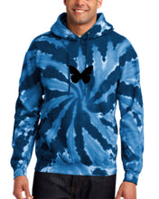 Load image into Gallery viewer, NAVY TIE DYE &quot;BUTTERFLY&quot; HOODIE