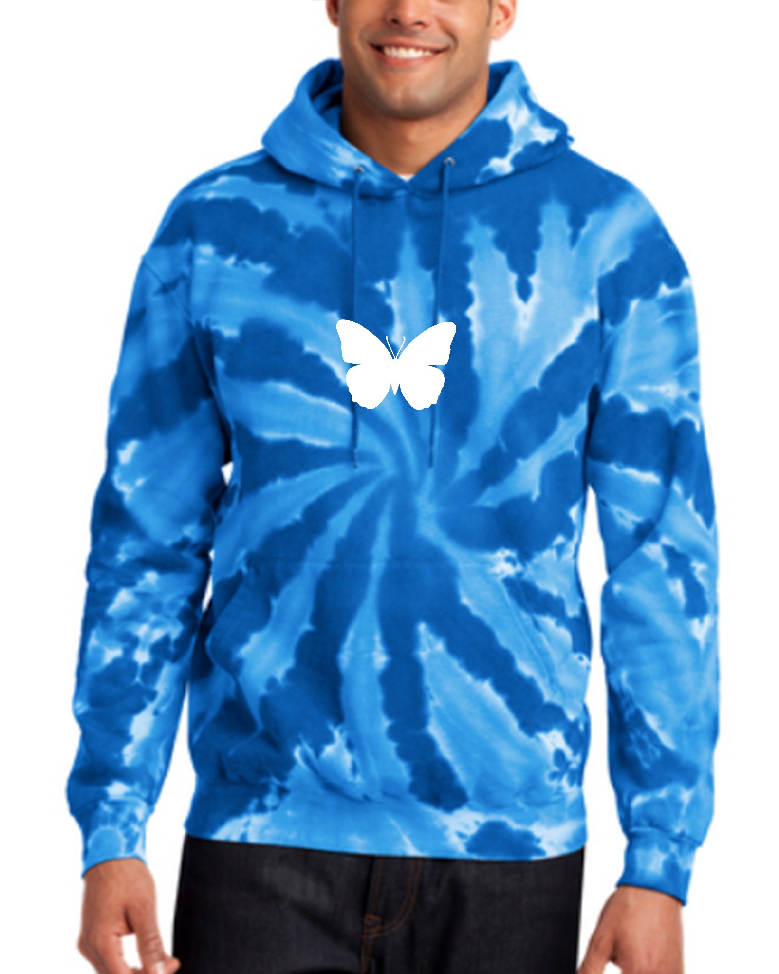 Tie dye best sale hoodie with butterfly