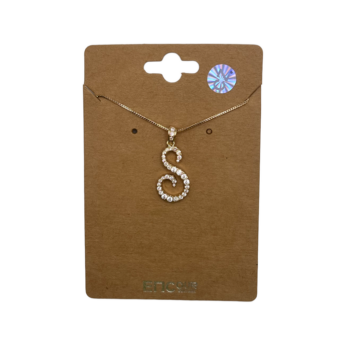 CURSIVE INITIAL NECKLACE - Only S available