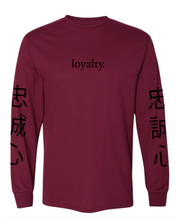 Load image into Gallery viewer, MAROON &quot;LOYALTY&quot; LONG SLEEVE T-SHIRT