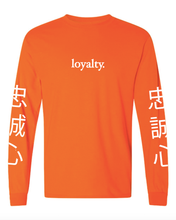 Load image into Gallery viewer, NEON ORANGE &quot;LOYALTY&quot; LONG SLEEVE T-SHIRT