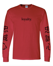 Load image into Gallery viewer, RED &quot;LOYALTY&quot; LONG SLEEVE T-SHIRT