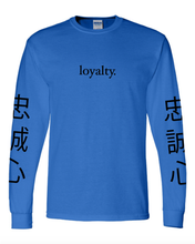 Load image into Gallery viewer, BLUE &quot;LOYALTY&quot; LONG SLEEVE T-SHIRT