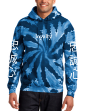 Load image into Gallery viewer, NAVY TIE DYE &quot;LOYALTY&quot; HOODIE