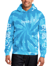 Load image into Gallery viewer, TURQUOISE TIE DYE &quot;LOYALTY&quot; HOODIE