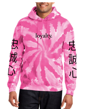 Load image into Gallery viewer, PINK TIE DYE &quot;LOYALTY&quot; HOODIE