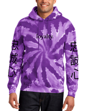 Load image into Gallery viewer, PURPLE TIE DYE &quot;LOYALTY&quot; HOODIE