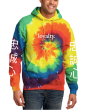 Load image into Gallery viewer, RAINBOW TIE DYE &quot;LOYALTY&quot; HOODIE