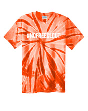Load image into Gallery viewer, ORANGE TIE DYE &quot;#NOFREECLOUT&quot; T-SHIRT