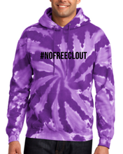 Load image into Gallery viewer, PURPLE TIE DYE &quot;#NOFREECLOUT&quot; HOODIE