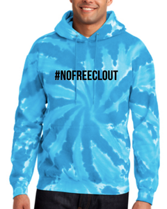 TURQUOISE TIE DYE "#NOFREECLOUT" HOODIE