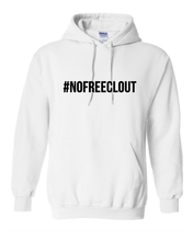 Load image into Gallery viewer, WHITE WITH NEON &quot;#NOFREECLOUT&quot; HOODIE